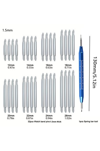 choice2 33pcs 270pcs/set Stainless Steel Spring Bars Dia 1.5mm Length 8mm - 2...