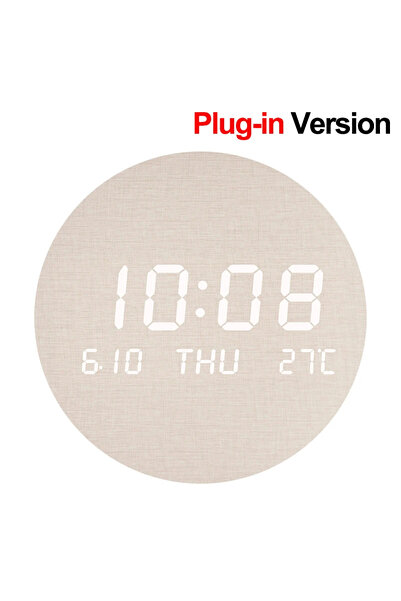 Choice A1 Plug-in LED Digital Wall Clock Temperature Date Time Multi-function...