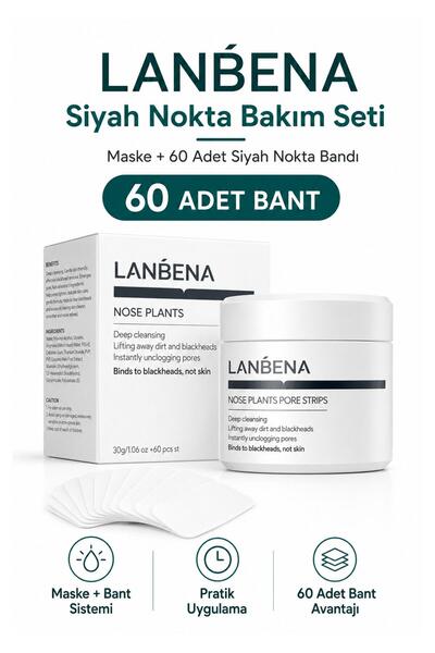 LANBENA Siyah Nokta Maskesi & 60 Adet Siyah Nokta Bandı Nose Plants