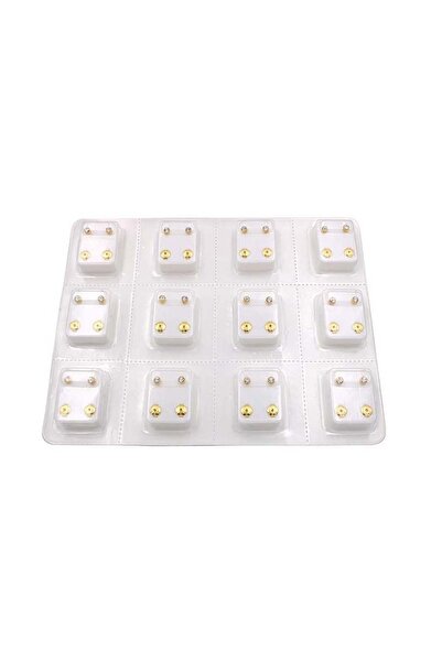 Choice gold white 12 Pairs Simple Ear Piercing Earrings Stud-Synthetic Rhines...