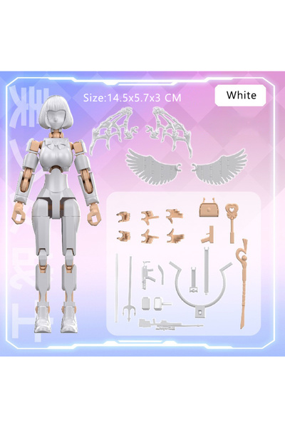 Choice7 White-Wing 3D Printed Mannequin Dummy Magical Beauty Girl Action Figu...