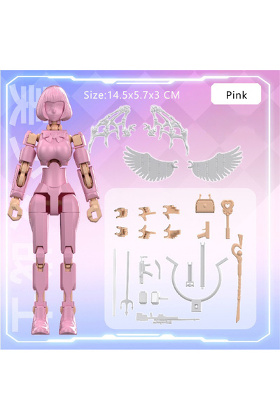 Choice6 Pink-Wing 3D Printed Mannequin Dummy Magical Beauty Girl Action Figur...