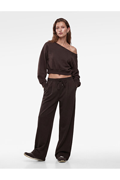 Koton Comfortable Fit Modal Fabric Wide-Leg Sweatpants with Lace-Up Waist and...