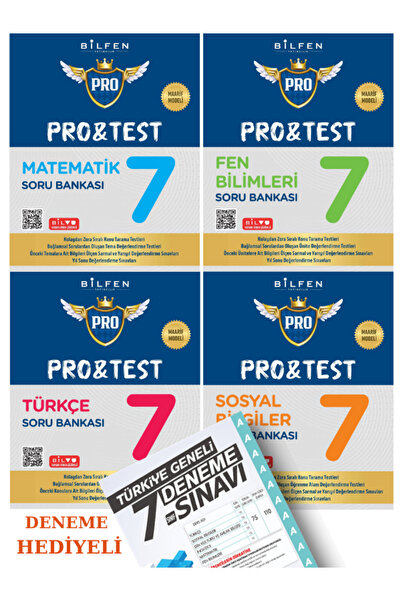 Bilfen Yayıncılık Bilfen 7. Sınıf Pro & Test Soru Bankası Seti 4 Kitap
