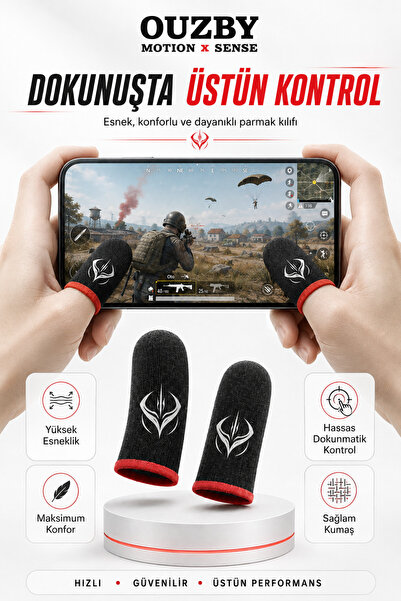 OUZBY Motion x Sense E-Spor Parmak Eldivenleri - Pubg Oyun Eldiveni Parmaklık...