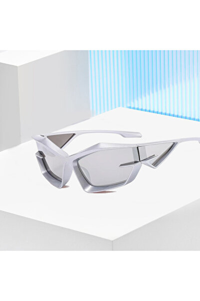 choice2 Silver 2026 New Y2K Sunglasses Women Men Green Frame Smoke Lens Geome...