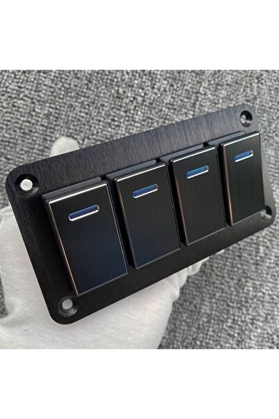 choice2 D4 gang black Metal 2-8 Gang Marine Boat Switch Panel LED ON-OFF Rock...