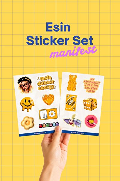 ArtDropsco Manifest Esin Sarı Sticker Seti, GirlBand Temalı Dekoratif Laptop ...