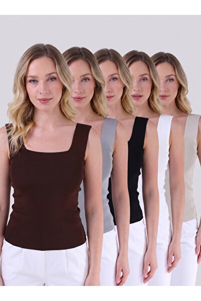 H&A İSTANBUL Women's Sleeveless Blouse Thick Strap Undershirt Thin Summer Squ...