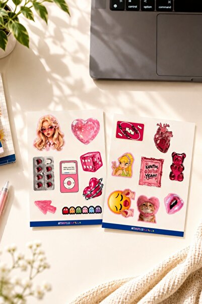 ArtDropsco Manifest Lidya Pink Sticker Set, Girlband Themed Decorative Laptop and Phone Stickers