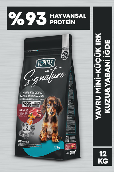 PERİTAS Signature Kuzulu Küçük Irk Yavru Köpek Maması 12 Kg