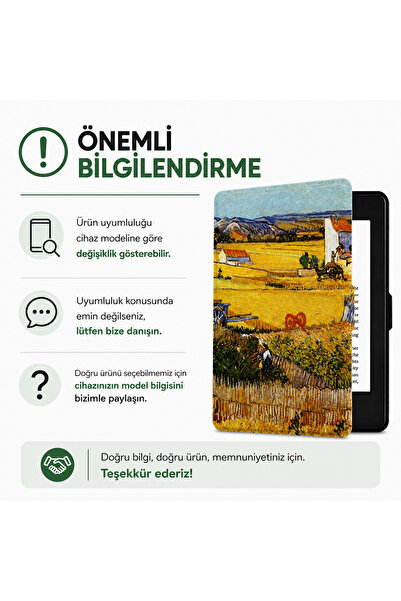 Amazon Kindle Paperwhite 4 - 10. Nesil 2018 Kitap Okuyucu Kılıfı Tarla