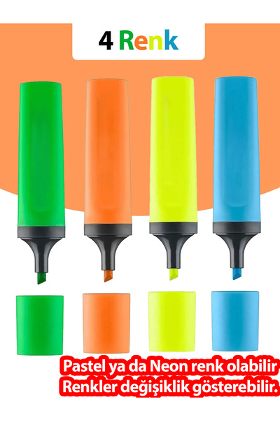 Motivasyon Yayınları Green-Yellow-Blue-Orange Highlighter