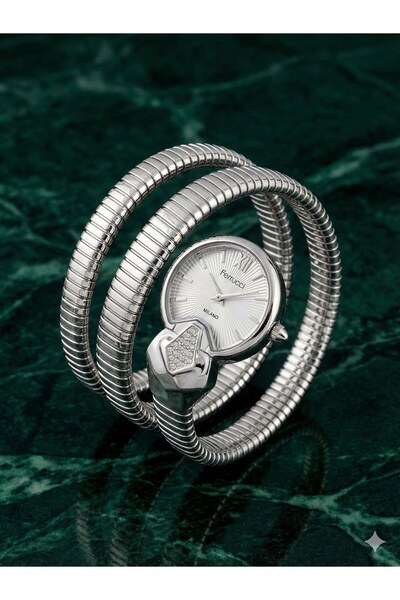 Ferrucci Women's Snake Model Wristwatch Bracelet Watch Silver Quartz 3 Atm 21...