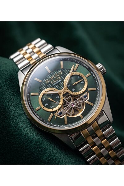 JG. Polo Club Jg Polo Club 39 mm Automatic Men's Wristwatch Green Dial Domed ...