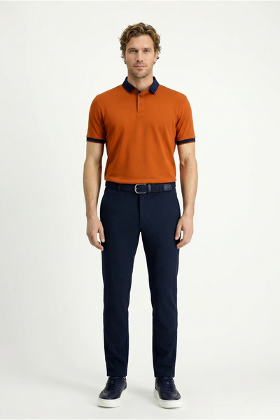 Kiğılı Polo Collar Regular Fit Patterned Cotton T-Shirt