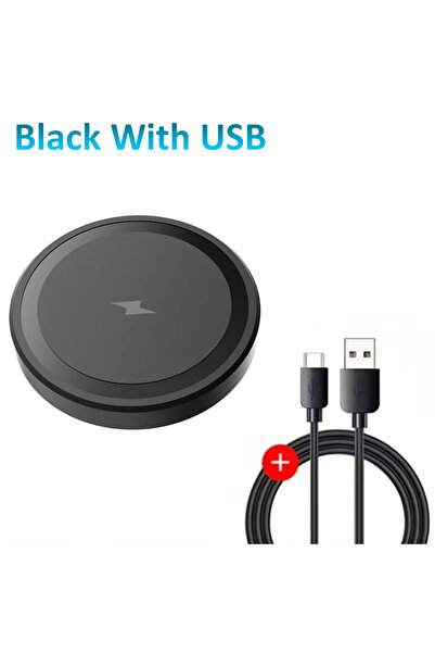 Choice Black With USB 15W Ultra Thin Wireless Charger, Fast Qi Charging Pad w...