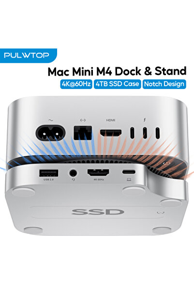 Choice PULWTOP Mac Mini M4 Hub with M.2 SSD Enclosure, HDMI 4K 60Hz, USB C Hu...