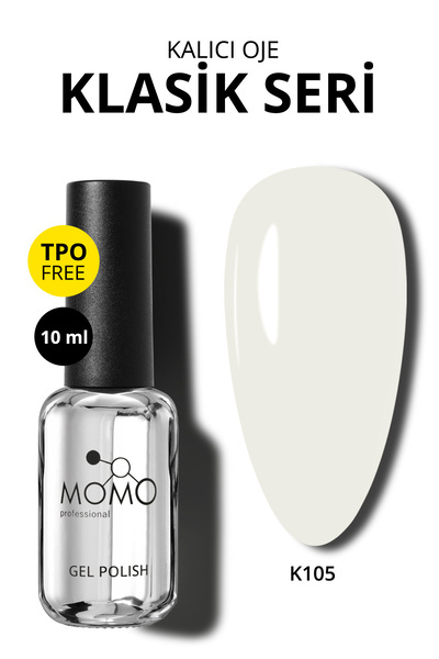 MOMO professional Kalıcı Oje K105, Kırık Beyaz, 10 ml