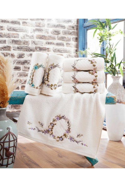 Fiesta Tekstil Analı Kızlı Liza Bambu 12 Parça Havlu Seti