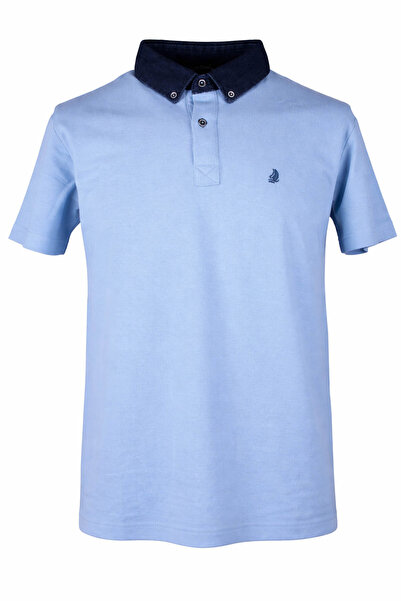 trender Kot Yaka Açık Mavi Erkek Polo Yaka T-shirt 568