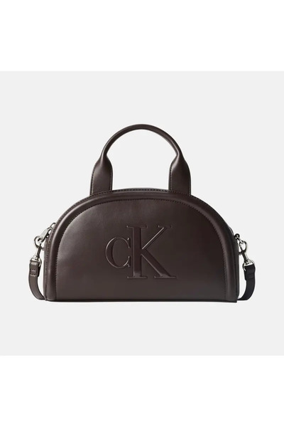 Calvin Klein Kadın Marka Logolu Günlük Kullanıma Uygun Kahverengi Omuz Çantası
