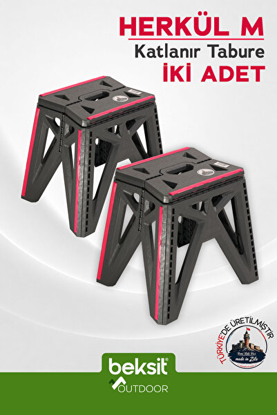 BEKSİT OUTDOOR Herkül M Katlanır Reflektörlü Tabure 2'li (Antrasit)