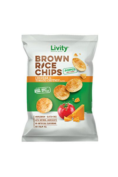 Byond Chipsuri din orez integral Byond, cu gust de cheddar si sos de rosii, 60g