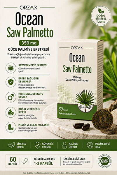 Orzax Ocean Saw Palmetto 350 mg 60 Kapsül | Cüce Palmiye Ekstresi | Bitkisel ...