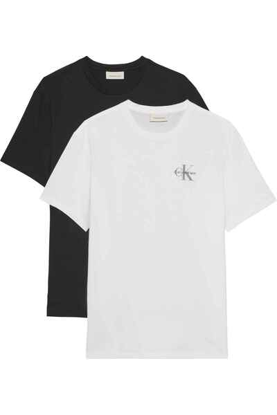 Calvin Klein % 100 Pamuk Regular Fit Bisiklet Yaka 2 Pack T Shirt LV04RF279G3...
