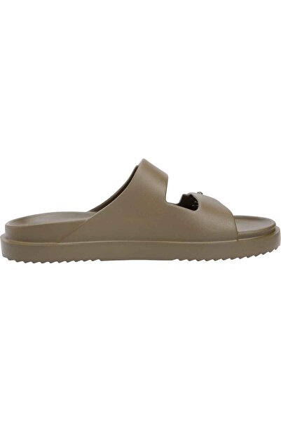 Tommy Hilfiger Men's Brand Logoed Khaki Slippers Suitable for Daily Use