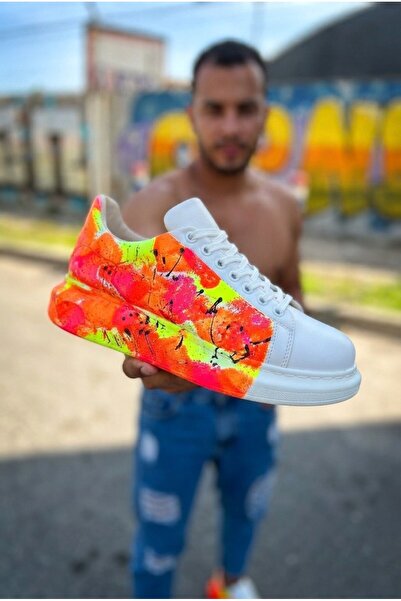 Zerenyus Pittura high quality alexandre sole special printed men's sneaker wh...