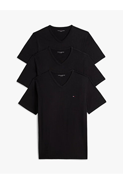 Tommy Hilfiger Men's Brand Logo T-Shirt, Suitable for Daily Use, Black