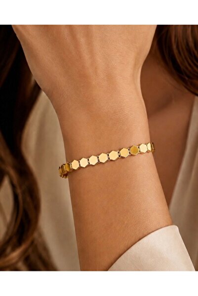 hand shey Bal Peteği Detay Bileklik | VIP Premium | Gold Renk