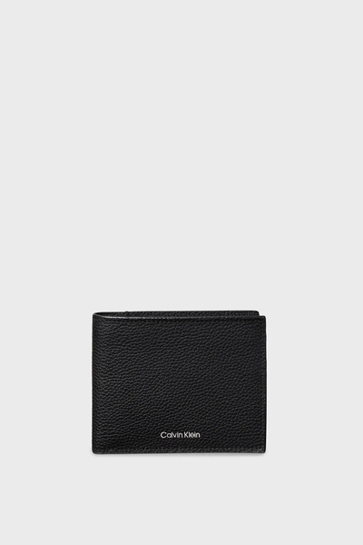 Calvin Klein Erkek Deri Nakit Ve Kart Bölmeli Düz Siyah Cüzdan LV04D1062G-UB1