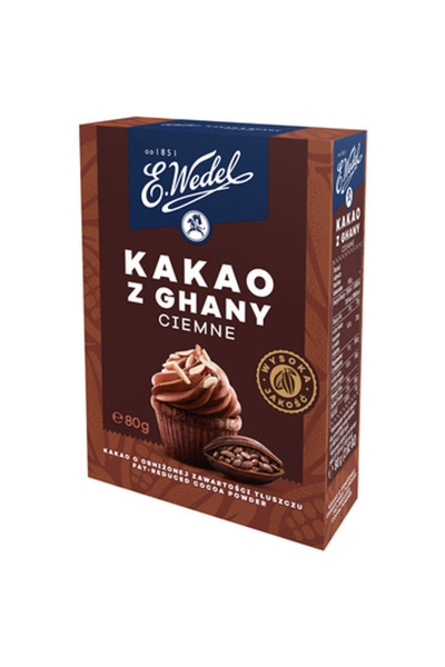 wedel Cacao, Wedel, 80g, continut redus de grasime