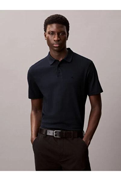 Calvin Klein Ss Supima Chest Emb Men's Polo Neck T-Shirt Navy Blue