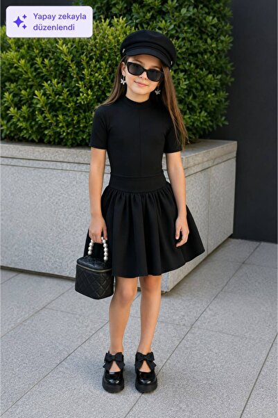 My Kids Wear Girls' Daily & Special Occasion Black Dress Ages 3-12 12501