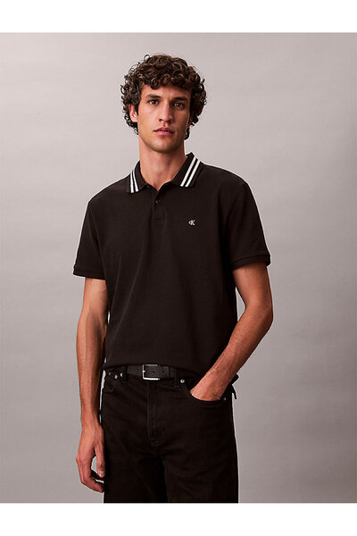 Calvin Klein Men's black polo t-shirts