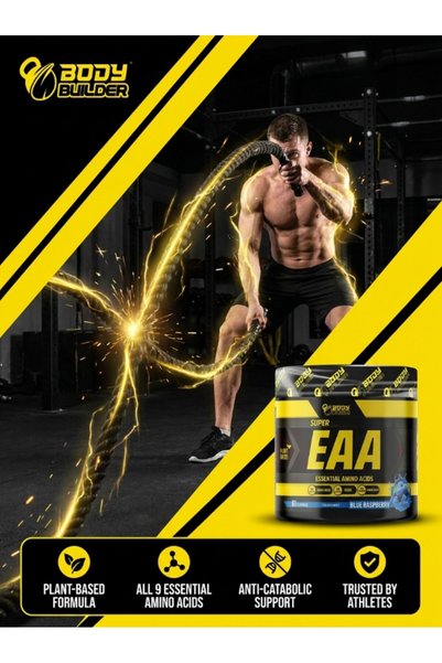 Body Builder Super EAA - 390g, Blue Raspberry, Essential Amino Acids for Muscle Growth, High BCAA