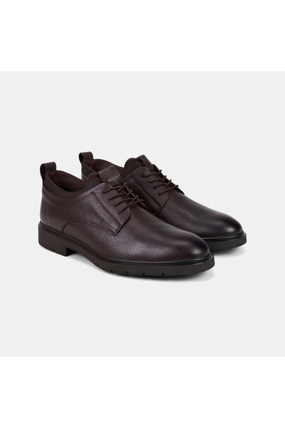 Desa Men's Brown Lace-Up Flexible Ankle Leather Classic Shoes