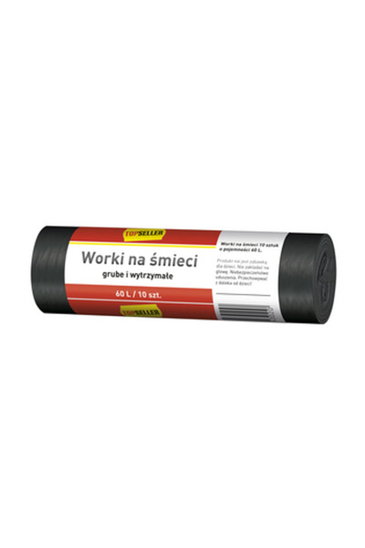 Generic Brand Saci menajeri, 60L, set 10 bucati, negru, 59x70cm