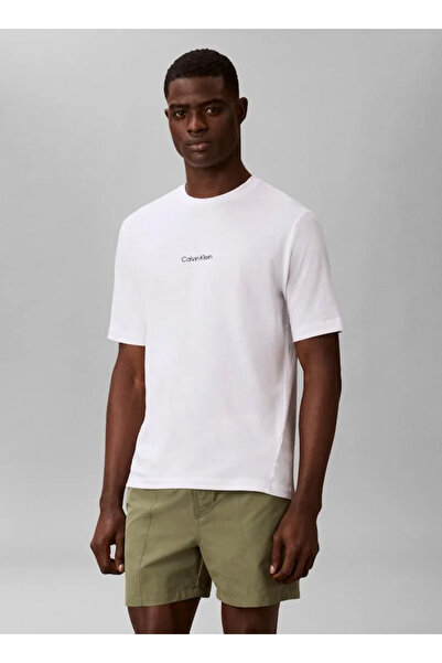Calvin Klein S/S Crew Neck Erkek Beyaz