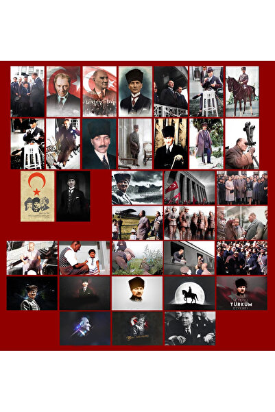 TELLGRAF Ataturk Themed Postcard Set (10X15 cm 35 Pieces)