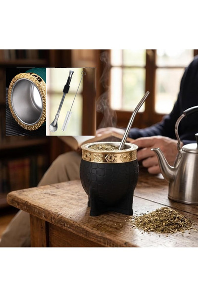 Duffa Premium Yerba Mate Bardağı Seti - Paslanmaz Çelik | Çift Duvarlı Termos...
