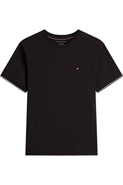 Tommy Hilfiger Men's Brand Logo T-Shirt, Suitable for Daily Use, Black
