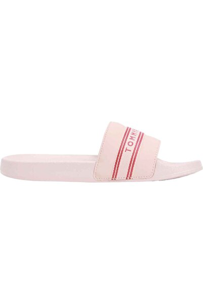 Tommy Hilfiger Kadın Marka Logolu Günlük Kullanıma Uygun Pembe Terlik