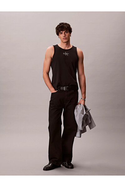 Calvin Klein Men's Brand Logo T-Shirt, Suitable for Daily Use, Black