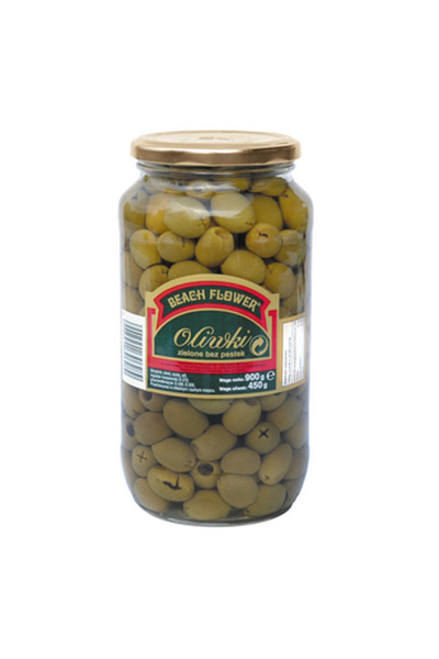 Generic Brand Masline verzi fara samburi, Beach Flower, 900g, in saramura