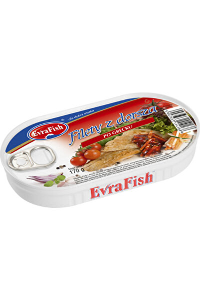 Evrafish Conserva de peste filete de cod 170 g, sos tomat, legume